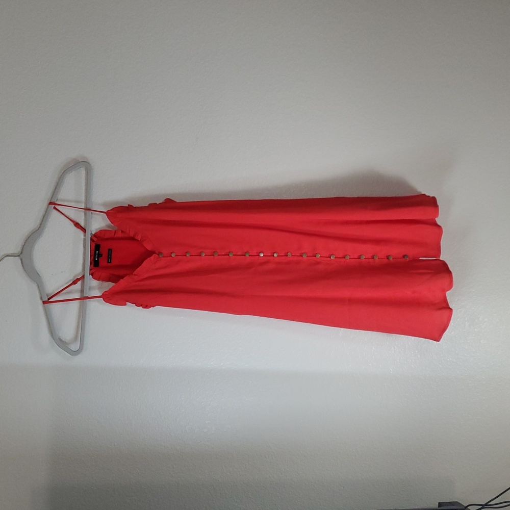 ❤️ Miss‎ Me Red Ruffle Button-Front Dress | Size Small - Picture 6 of 6